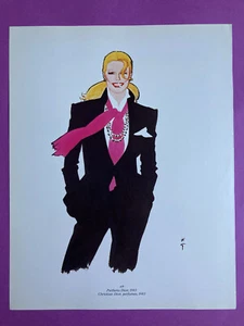 Poster René GRUAU Dior parfum 1980 illustration dessin publicité Christian Paris - Picture 1 of 3
