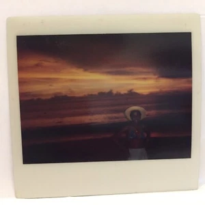 Sexy African American Woman Beautiful Orange Sunset Vintage Photo Polaroid 1970s - Picture 1 of 2