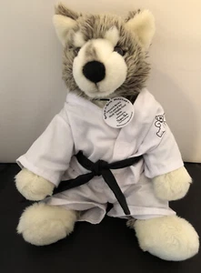 Rare Build the Bear Gray Timber Bear Karate Suit Plush 15" Retired Collectible - Picture 1 of 7