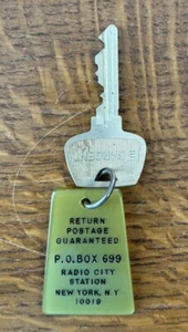 RADIO CITY STATION Hotel Motel Keychain Fob & Key - NEW YORK (Room #4342) - Picture 1 of 3