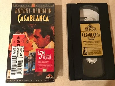 Casablanca (VHS, 1992, 50th Anniversary Edition) Humphrey Bogart, Ingrid Bergman - Image 1 of 4