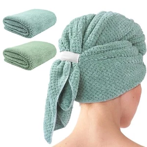2 Pack Extra Large Microfiber Hair Towel 37.4" x 26.4" Hair Towel wrap for Wo... - Picture 1 of 7