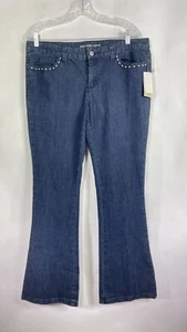 NWT Michael Kors Womens Bootcut Jeans Blue Low Rise thin Denim Stretch Size 12.  - Picture 1 of 8