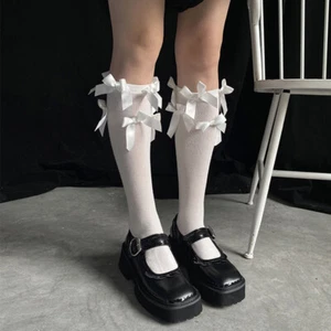 Japanese Sweet Girls Bow Knee High Socks JK Uniform Kawaii School Students Socks - Picture 1 of 7
