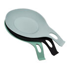 7.68" Silicone Spoon Rest Kitchen Utensil Holder Black/Light Gray/Turquoise 1Set