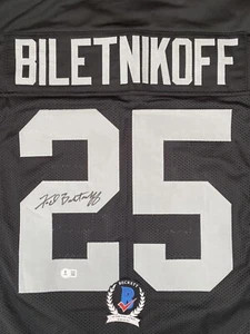 FRED BILETNIKOFF AUTOGRAPH SIGNED OAKLAND RAIDERS JERSEY BECKETT COA - Picture 1 of 5