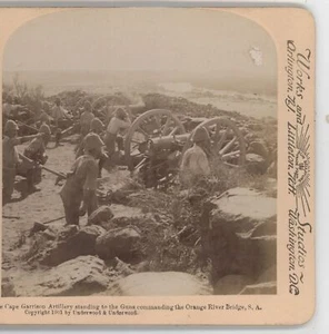Cape Garrison Artillery Command Orange River Bridge Boer War Stereoview 1900 - Picture 1 of 4