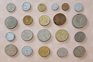 20 Vintage Israeli Coins Lot: Pruta, Lira, Old Shekel, Agora - Historical Collec