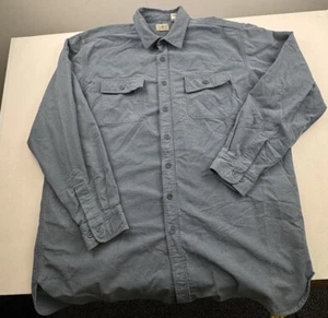 LL Bean Chamois Flannel Button Up Shirt XXL-Tall Blue Heavy Shirt 0 MT04 *READ* - Picture 1 of 17