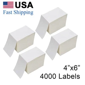 4000 etiquetas de envío térmico directo Fanfold de 4" x 6" para impresora enrollable Zebra - Imagen 1 de 5