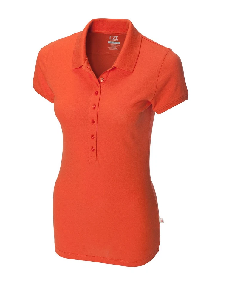CUTTER BUCK Womens Ladies Golf SWEET SPOT SKINNY Polo Shirt Collage Orange - Imagem 1 de 1