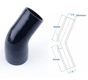 Acoplador turbo manguera codo silicona ID 64mm 2 1/2" a 2 1/2" 45 grados 3 capas - Imagen 1 de 9