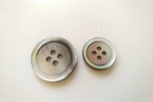 2 mother of pearl suit replacement buttons 15mm and 20mm - Picture 1 of 2