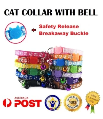 Collar Cat Kitten Puppy Pet Breakaway Quick Release Paw Print Nylon Adjustable - image 1 of 4