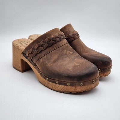 Kork Ease Tilly Brown Leather Clogs Slip On Mules Women's Shoes Size 10 - Image 1 of 4