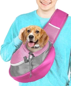 Pet Sling Carrier - Small Dog Puppy Cat Carrying Bag Purse Pouch For Pooch Doggy - Picture 1 of 8