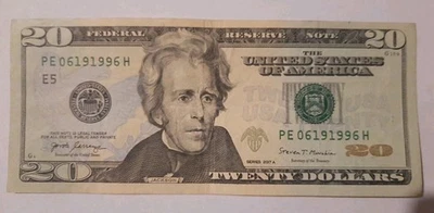 $20 Dollar Bill Birthday Anniversary Note 06-19-1996, 06191996, June 19, 1996 - Image 1 of 4