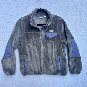 L.L.Bean Jacket Womens Medium Gray Katahdin Hi-Pile Fleece Full Zip Snap Pocket - Picture 1 of 9