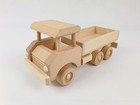 LKW Dreiachser Sonderausgabe, Holzspielzeug, Naturholz, Handarbeit, 32x12x15 cm
