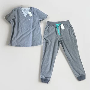 Set scrub FIGS taglia large nuovo con etichetta top e pantaloni donna - Foto 1 di 9