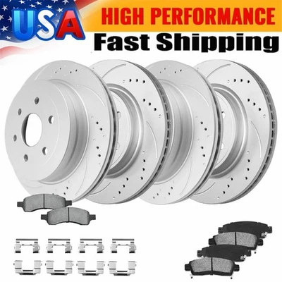 Pastilhas de freio rotores dianteiros traseiros Chevy Traverse GMC Acadia Enclave 2007 - 2016 - Imagem 1 de 4