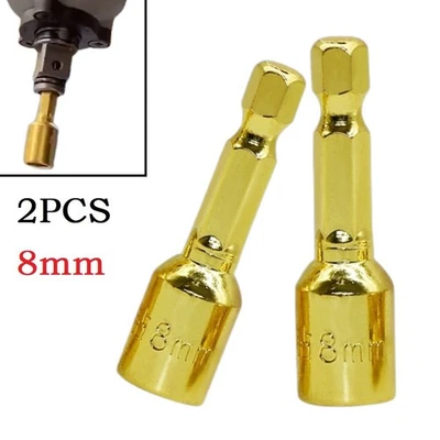 Socket Adapter Hexagonal Chrome Vanadium Steel Golden Hex Magnetic Socket - Image 1 of 4