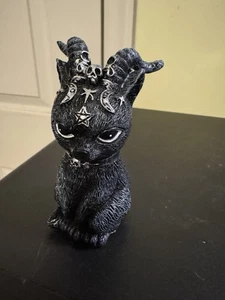 Nemesis Now Pawzuph Horned Baphomet Occult Cat Gothic Pentagagram - Picture 1 of 8