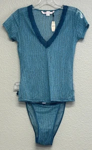 Victorias Secret NWT Babydoll Top Panties Size Medium Lace Sheer Vintage USA - Picture 1 of 10