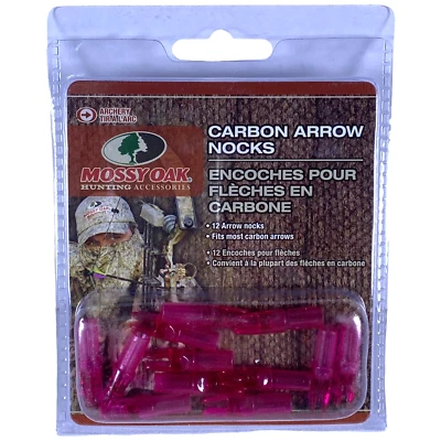 NEW Mossy Oak Carbon Arrow Nocks Fluorescent Hi-Vis Red/Pink 12-Pack MO-CAN NOS - Image 1 of 4