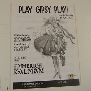 arkusz piosenki PLAY GIPSY PLAY ! z operetki MARITZIA Emmerich Kalman
