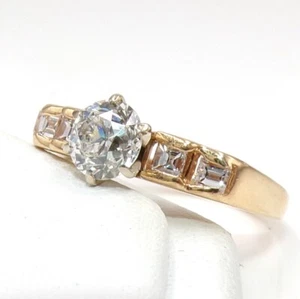 0.75ct European Cut Diamond 1ctw Wedding Engagement 14K Yellow Gold Ring FZZ - Picture 1 of 8