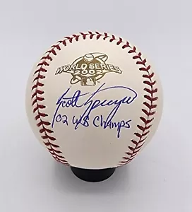 Scott Spiezio Signed Autograph Rawlings Ball 2002 World Series Baseball Beckett - Picture 1 of 3