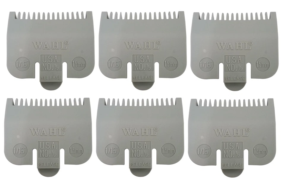 6 Wahl Professional Color Coded Clipper Guide Comb Attachment #1/2, 1/16", 1.5mm - Image 1 of 1