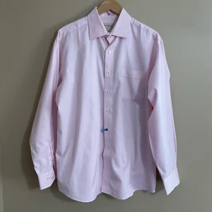 Tommy Bahama Dress Shirt Mens 16 1/2 34-35 Pink Stripe 100% Cotton Long Sleeve - Picture 1 of 6