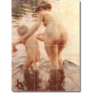 Anders Zorn Nude Painting Ceramic Tile Mural PT10071. 36 x 48 (12) 12x12 tiles - Picture 1 of 1