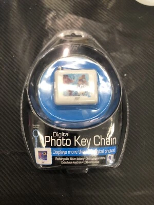 VR3 Digital Photo Key Chain Holds 72 Photos Rechargeable Desktop Easel Stand - Image 1 of 3
