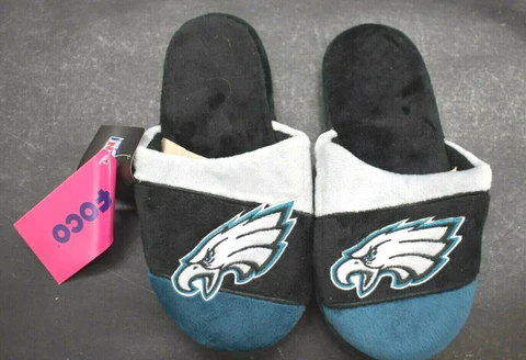 FOCO Youth Navy Colorblock Philadelphia Eagles Slide Slippers Non Slip Bottom Cover