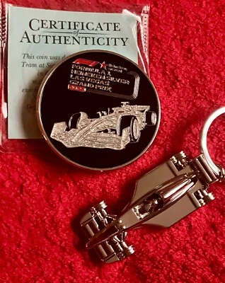 FORMULA 1 GRAND PRIX F1 2023 LAS VEGAS COIN + VENETIAN 2024 GIFT KEYCHAIN - Image 1 of 4