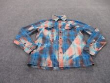 Franklin Flannels Shirt Adult S Blue Pink Tye Dye Knit Colorful Casual Mens
