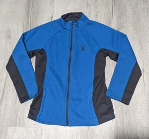 SPYDER Constant Pulse Full Zip Jacket Youth Sz L Blue Black Zip Up Fleece Lined - Picture 1 of 9