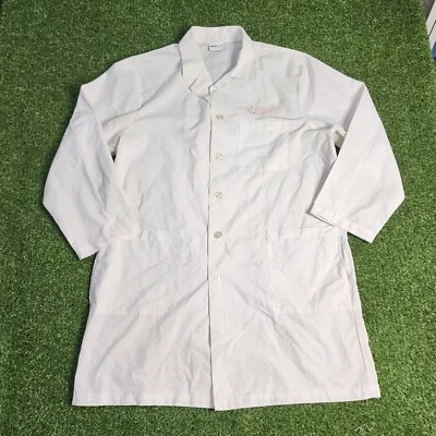 Lab Coat Unisex XL White Mm k BROWARD COLLEGE LONG SLEEVE. - Image 1 of 4