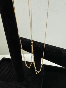 Double Chain Ball 18 K Necklace - Picture 1 of 6