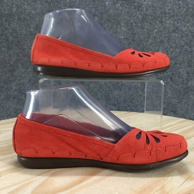 Aerosoles Shoes Womens 5 Ballet Flats Red Cut Out Flowers Slip On Round Toe - Image 1 of 4