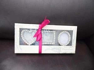 boxed new Bloomsbury 3 mini pearl frames Debenhams approx 2" tall each - Picture 1 of 2