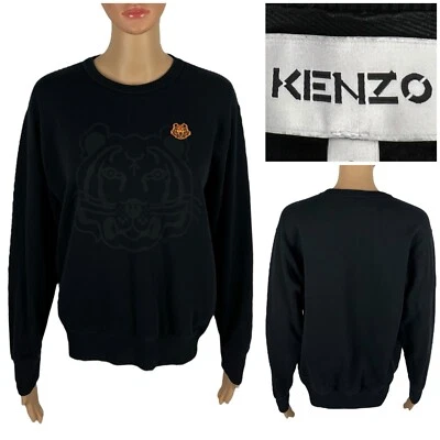 Sudadera Kenzo Mujer Pequeña Paris Tiger 100% Algodón Estampada Cuello Redondo Usada en Excelente Condición Foto 1 de 4