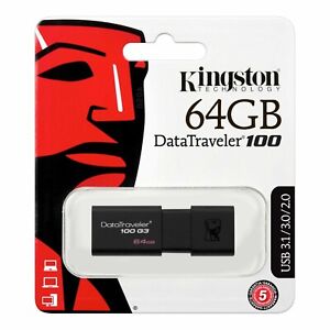 Kingston DataTraveler DT100G3 USB Flash Drives 64GB Pen Drive USB 3.0
