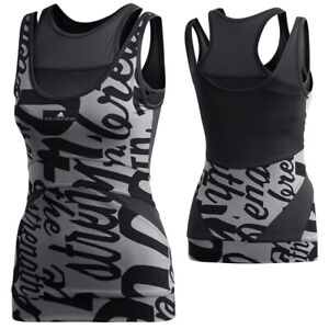 Adidas Stella McCartney Tank Top+Sport-BH Shirt Fitness schwarz/grau 30 32 34 36
