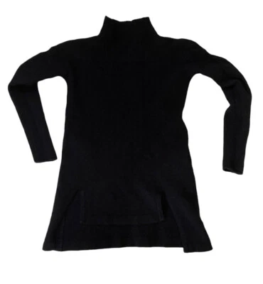 Suéter de cachemir Cullen para mujer pequeño negro cuello alto tejido pulóver suave grueso Foto 1 de 4