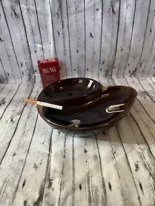 Cenicero vintage de cerámica marrón - Imagen 1 de 10