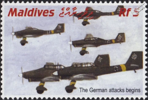 WWII Battle of Britain Luftwaffe JUNKERS Ju.87 STUKA Bomber Aircraft Stamp 2001 Cover